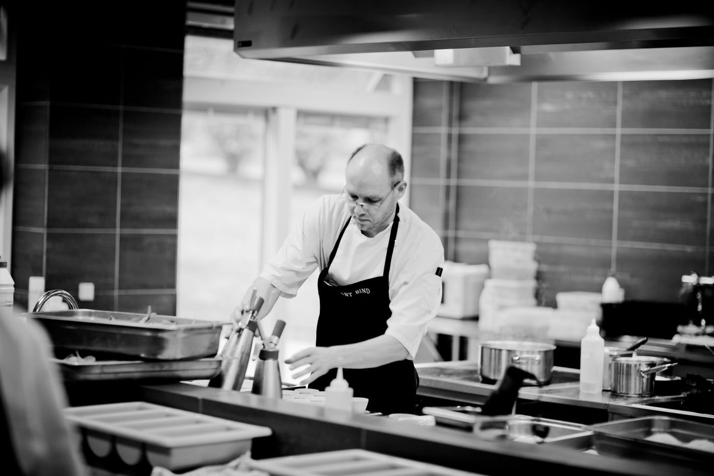 Chef working in a professional kitchen